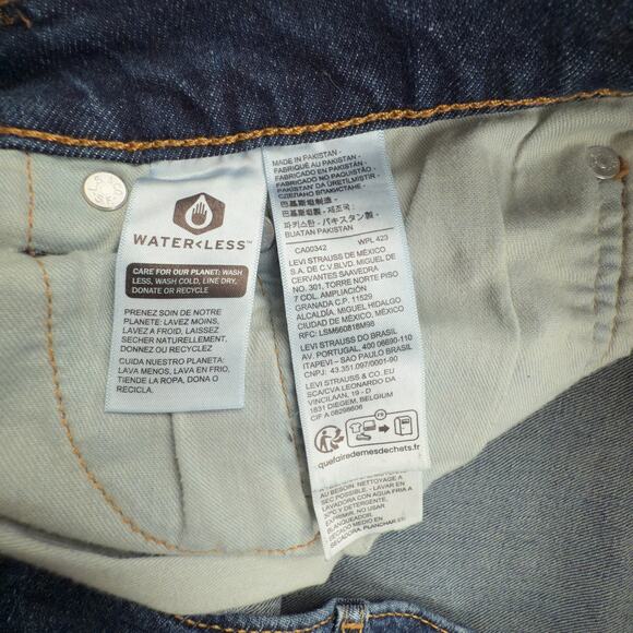 Levi's 514 Men's (36x30) 36x23 Straight Dark Wash Denim Jeans Hemmed Short - Picture 5 of 6